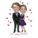 Caricatura di coppia per San Valentino in stile matita