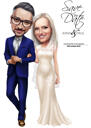 Bride and Groom Invitation Card Cartoon