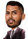 Custom Male Cartoon Caricature in Color Digital Style from Photo