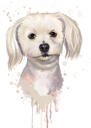 White Dog Watercolor Portrait