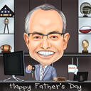 Dessin de caricature imprimable en ligne à la fête des pères