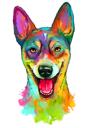 Basenji regnbåge akvarell karikatyr