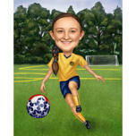 Personne jouant au football sur terrain