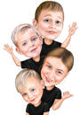 Groupe d'enfants caricatures colorées