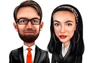 Karikatura dvou obchodních partnerů