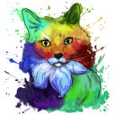 Retrato de animal de estimação em aquarela feito à mão a partir de foto