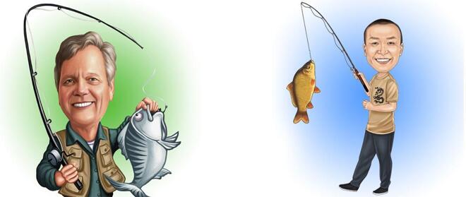 Caricatura di pesca