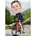 Riding Bicycle Cartoon for Gift
