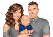 Realistic Family Caricature Portrait
