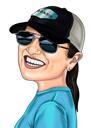 Persona con caricatura de gafas de sol en estilo de color de la foto