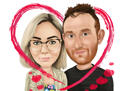 Couple+with+Pet+Caricature+Portrait