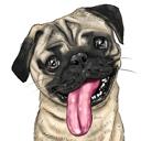 Personalized Pug Portrait in Color Style from Photo