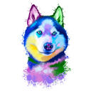 Husky Gift Ideas Custom Rainbow Watercolor Dog Art