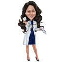 Regalo de dentista de cuerpo entero: retrato de caricatura de dentista