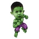 Green Man Superhero Caricature