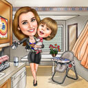 Caricatura del Día de la Madre a partir de una foto