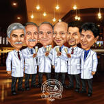 Cartoon-Karikatur der Ärztegruppe
