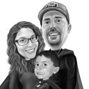 Superhelden-Familien-Cartoon-Porträt