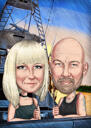 Friends Pencil Caricature with Custom Background