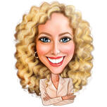 Caricature de femme à partir de photos en style coloré