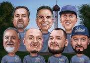 Custom Farewell Team Cartoon Portrait
