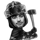 Head and Shoulders Firefighter Caricature