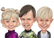 Groupe d'enfants caricatures colorées