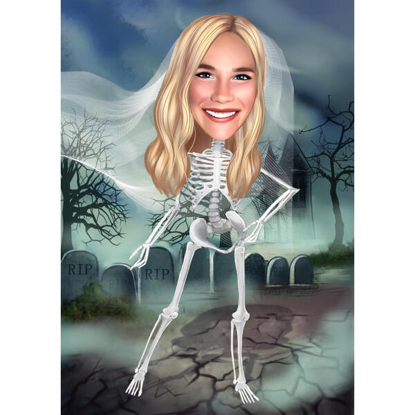 Aangepaste Halloween-karikatuurtekening