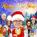 Boss Christmas Gift Caricature from Photos