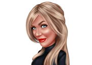 Caricatura de mulher a partir de fotos em estilo colorido