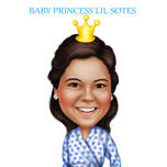 Princess Caricature from Photos: Birthday Gift for Her