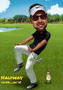 Disegno personalizzato del fumetto di golf