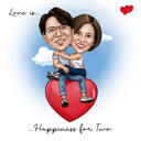 Love is Couple Cartoon Portrait