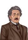 Slavný portrét vědce v barevném stylu ručně kreslenou z fotografií