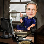 Portrait de dessin animé personnalisé d'un policier