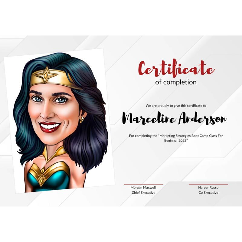 Superhero Employee Certificate Template With Custom Caricature superhero-employee-certificate-template-with-custom-caricature
