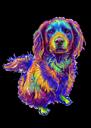 Dog Rainbow Full Body Painting with Black Background