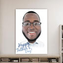 Miglior papà caricatura in stile colore regalo poster personalizzato per la festa del papà