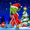 Caricatură amuzantă a lui Grinch