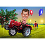 Dessin de tracteur d'anniversaire