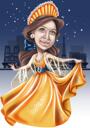 Colorful Custom Full Body Caricature of Princess Sleeping Beauty from Photos