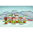 Caricature de Noël de style elfe d'entreprise