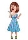 Mikrofoniga laulja Cartoon Portree fotodest värvilises stiilis