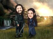 Film Karakterleri Olarak Çift Karikatürü