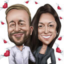 Caricature de couple exagérée