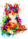 Estilo de aquarela de retrato de gatinho a partir de fotos