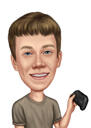 Caricatura colorida de jogador personalizada em fone de ouvido para jogos da foto