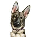 Deutscher Schäferhund-Cartoon vom Foto im Farbstil