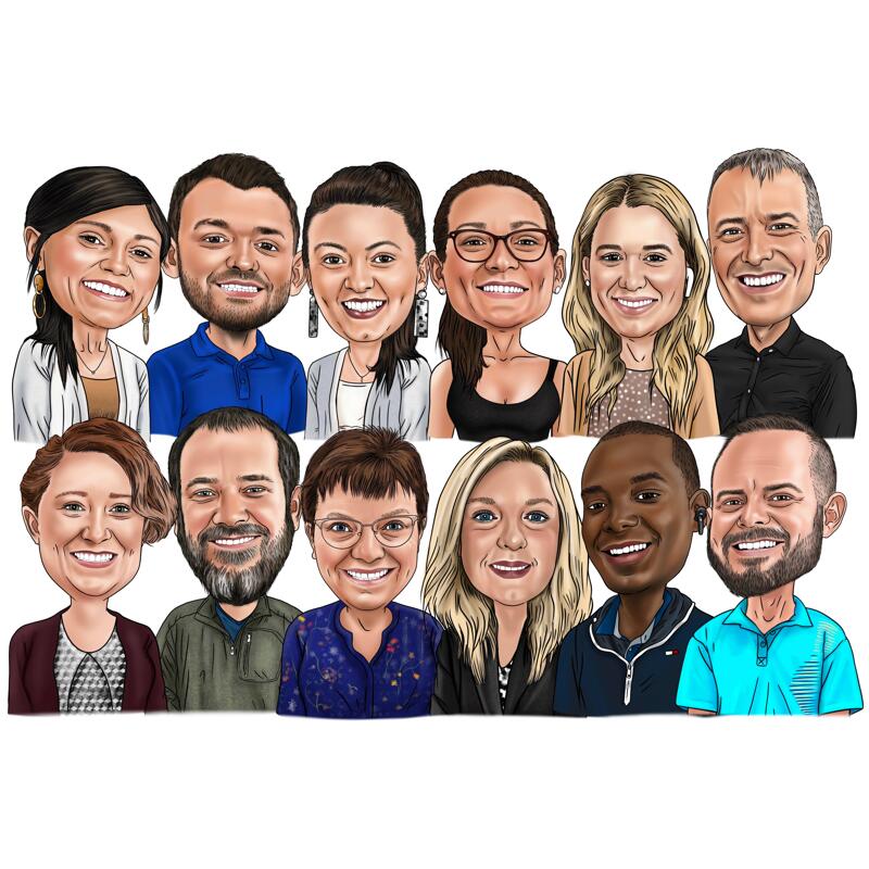 Large Group Caricature Drawing