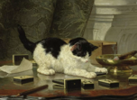 11. "The Cat at Play" by Henriëtte Ronner-Knip (1860-1878)-0